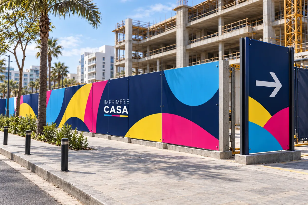 Impression de bâches pour palissade de chantier par Imprimerie Casa, imprimerie à Casablanca